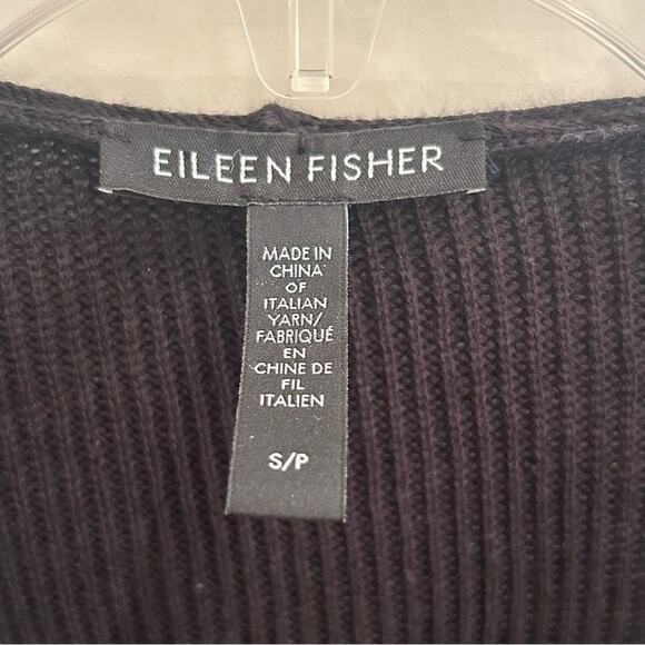 Eileen Fisher Black Knit Open Long Cardigan Size Small - Picture 3 of 6
